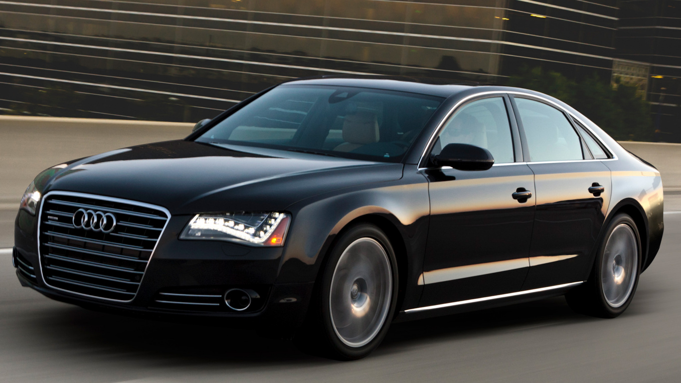 Black Audi a 4 Sedan. Wallpaper in 1366x768 Resolution