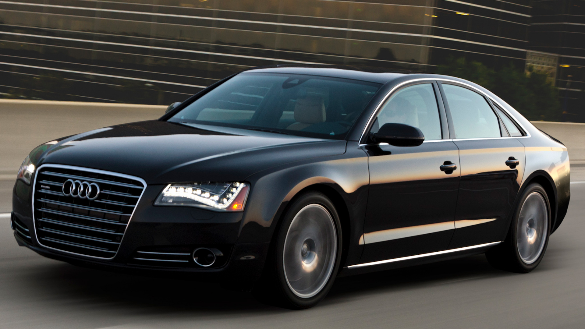 Schwarzer Audi a 4 Limousine. Wallpaper in 1920x1080 Resolution