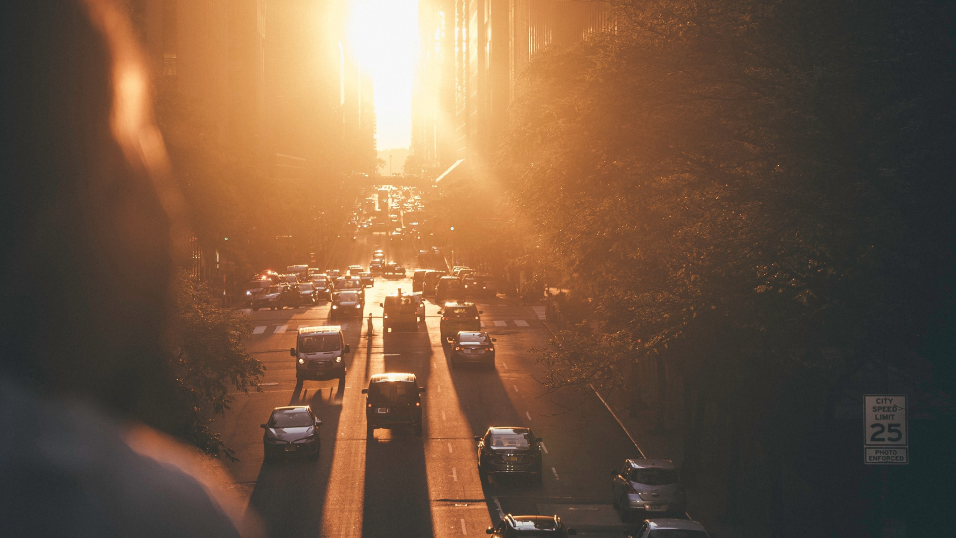 Cars Parked on Parking Lot During Sunset. Wallpaper in 1920x1080 Resolution