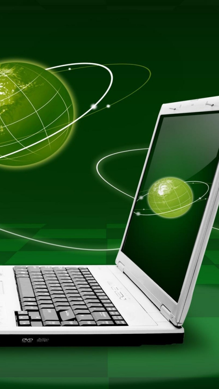 Green Ball on Silver Laptop Computer. Wallpaper in 720x1280 Resolution