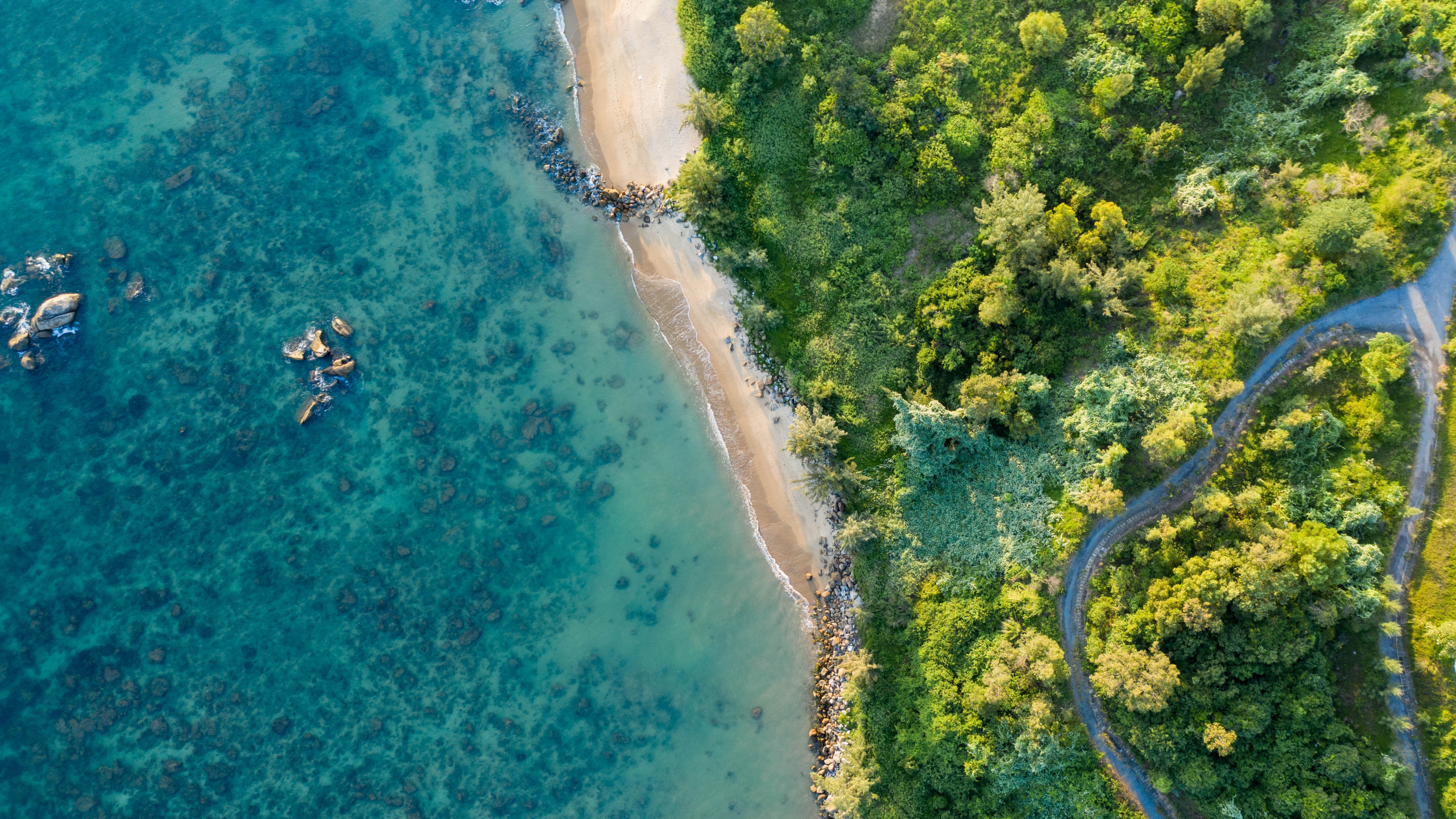 Informática de 64 Bits, Windows 10, Agua, Azure, Paisaje Natural. Wallpaper in 2560x1440 Resolution