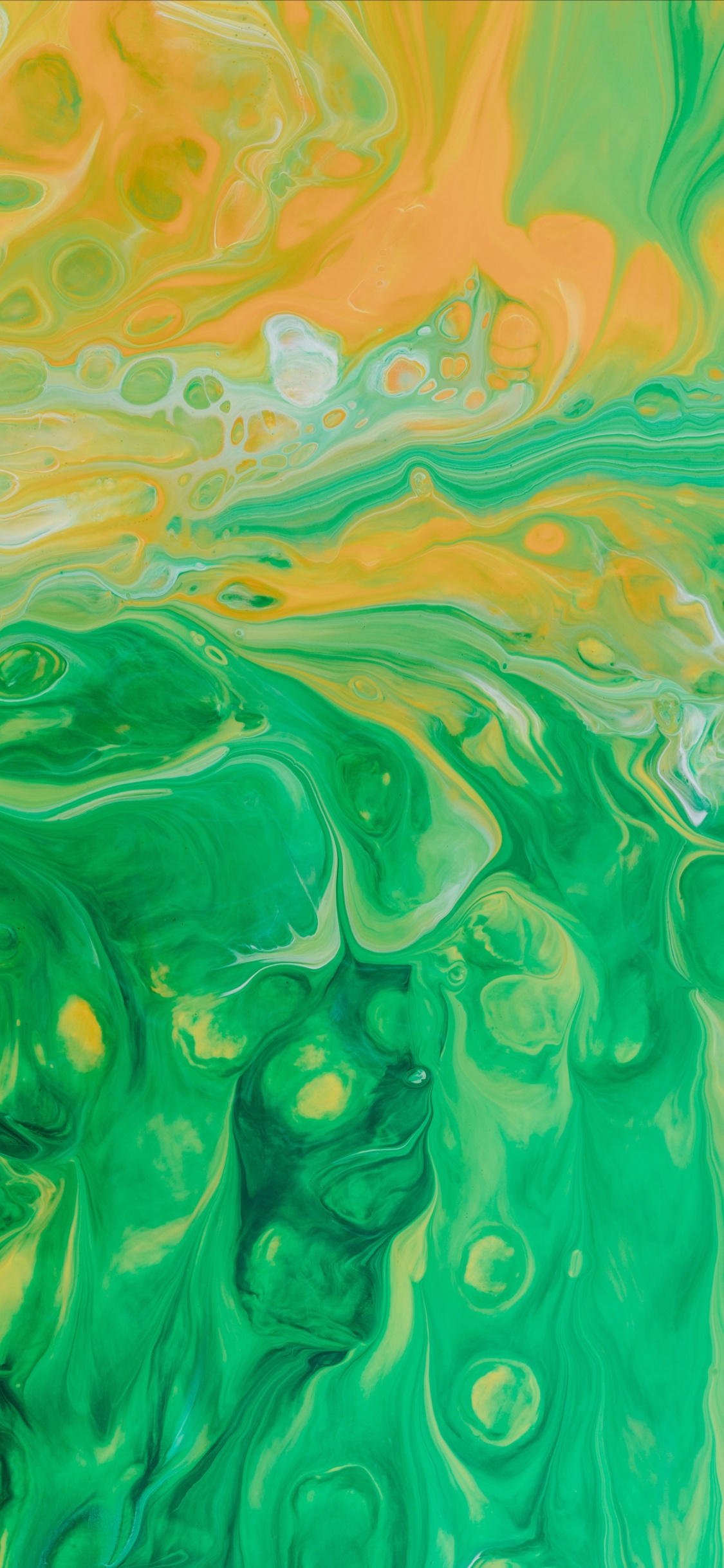 丙烯酸涂料, 水彩画, 绿色的, 艺术, 视觉艺术 壁纸 1125x2436 允许