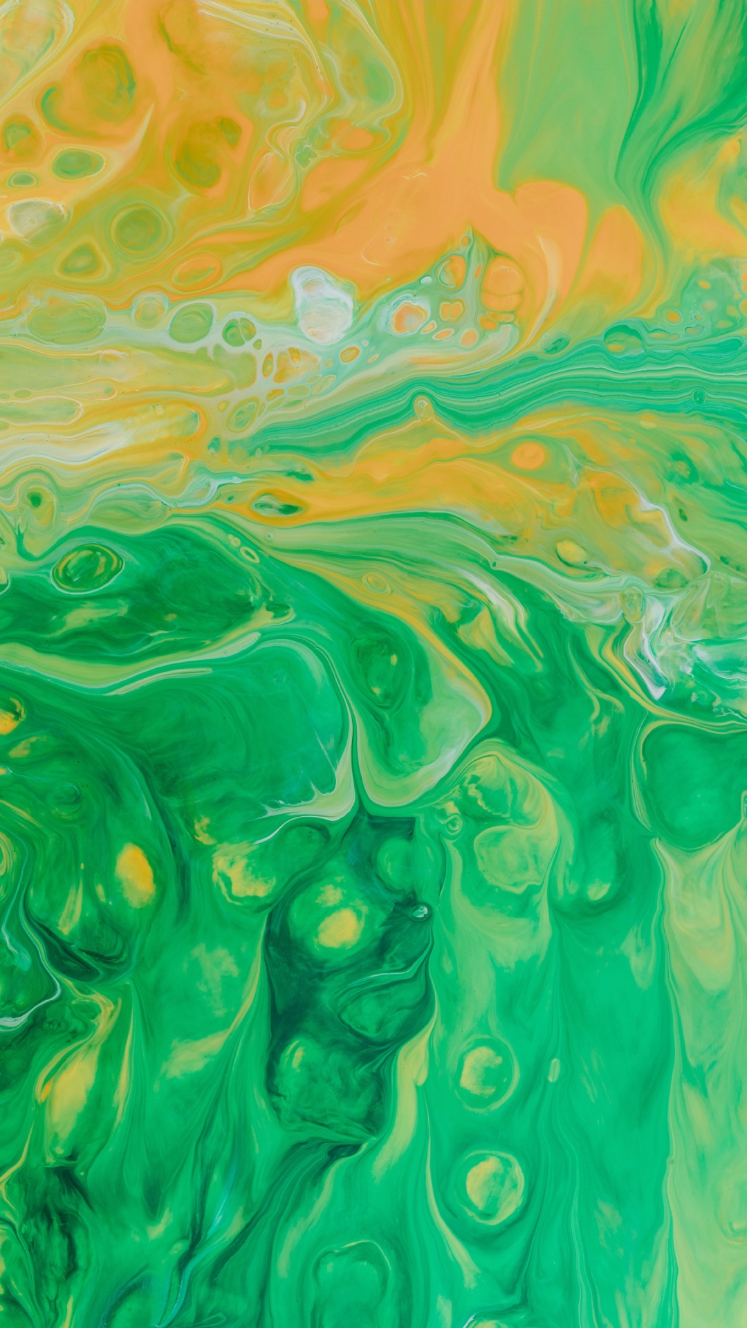 Green and Yellow Abstract Painting. Wallpaper in 1080x1920 Resolution