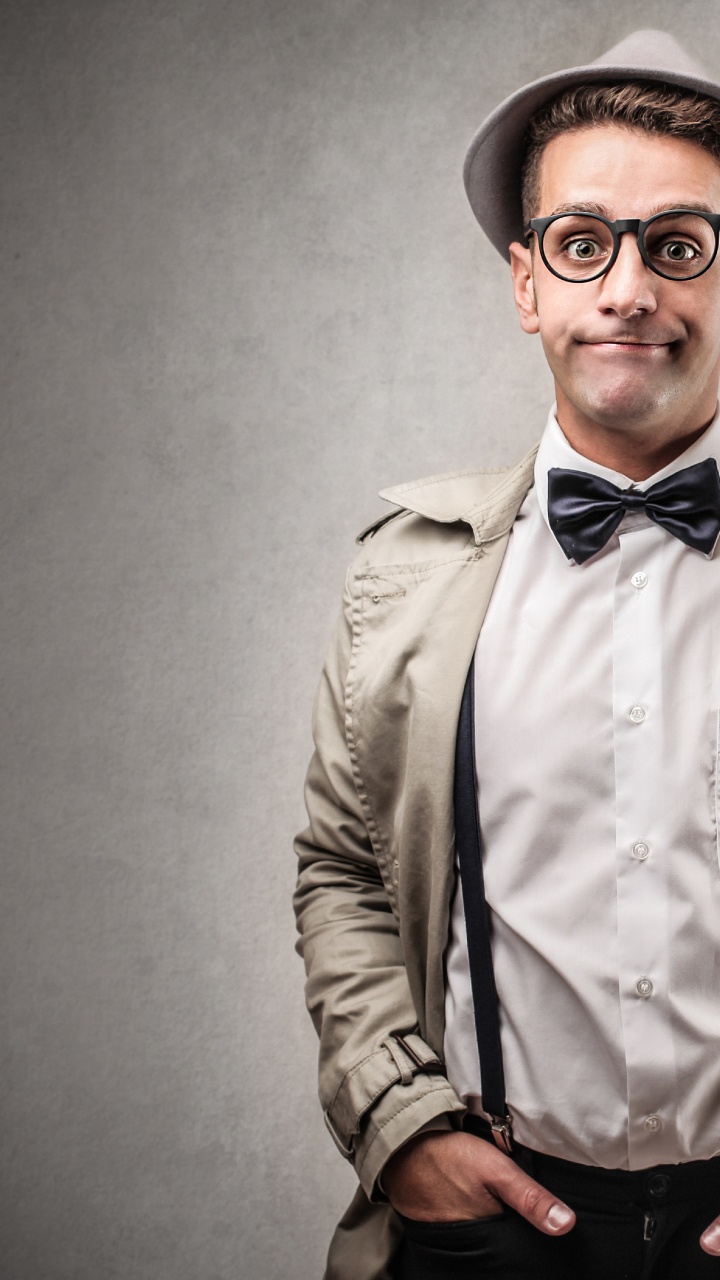 Hat, Necktie, Eyewear, Glasses, Fashion. Wallpaper in 720x1280 Resolution