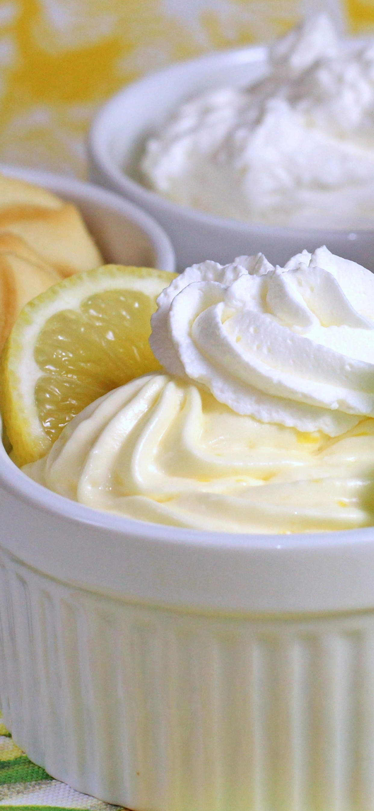 White Ice Cream With Strawberries on White Ceramic Bowl. Wallpaper in 1242x2688 Resolution