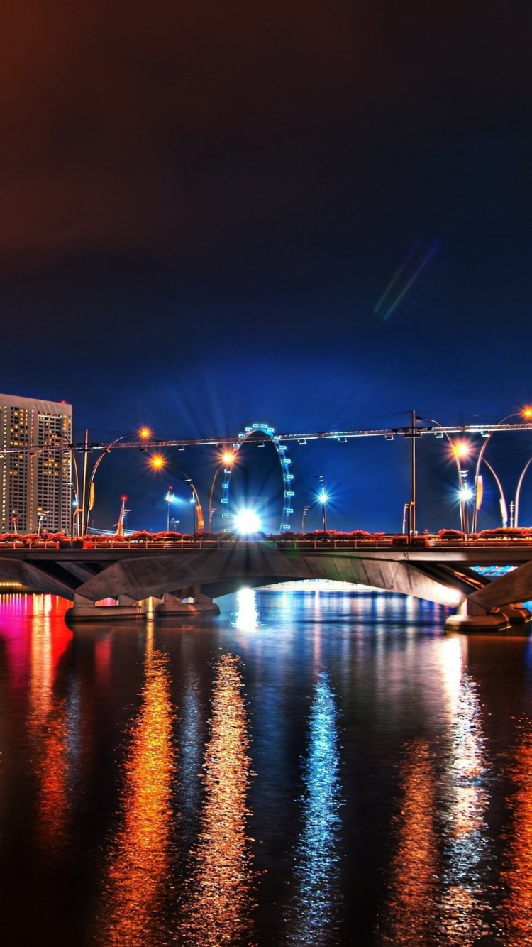 City Skyline During Night Time. Wallpaper in 750x1334 Resolution