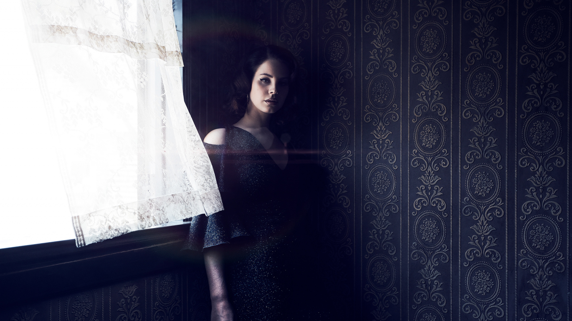 Schönheit, Lana Del Rey, Schwarz, Blau, Licht. Wallpaper in 1920x1080 Resolution