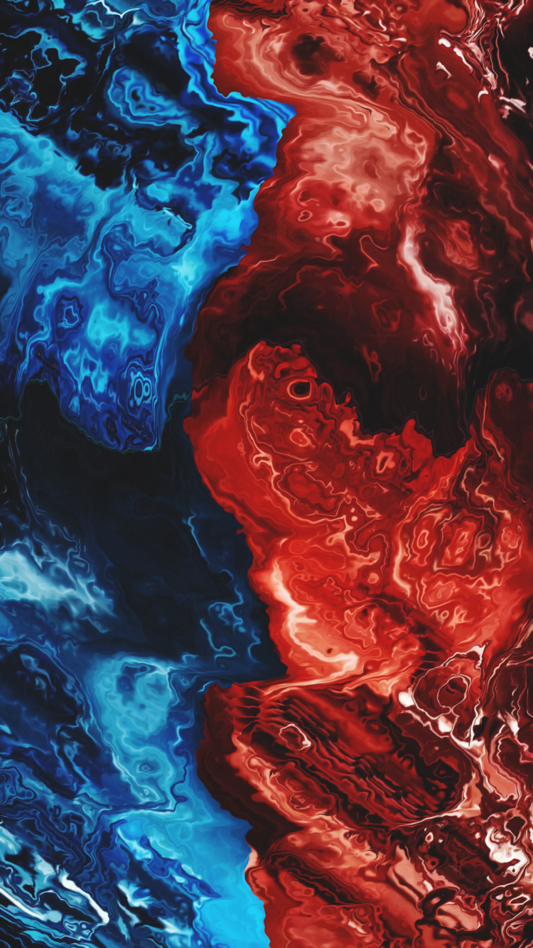 Rote Blaue Und Weiße Abstrakte Malerei. Wallpaper in 750x1334 Resolution