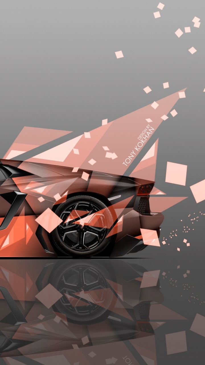 Voiture de Sport Rouge et Noire. Wallpaper in 720x1280 Resolution