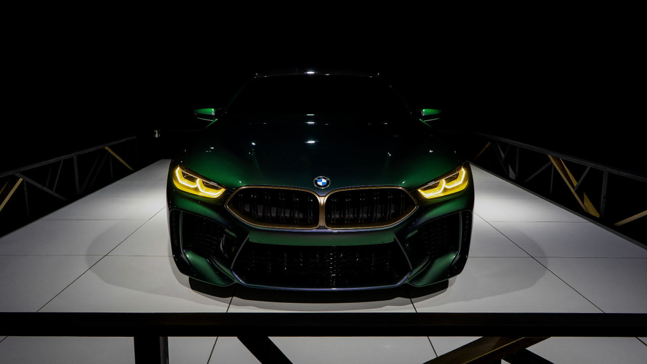 新宝马AG, 汽车展, 绿色的, 光, 个人的豪华轿车 壁纸 1280x720 允许
