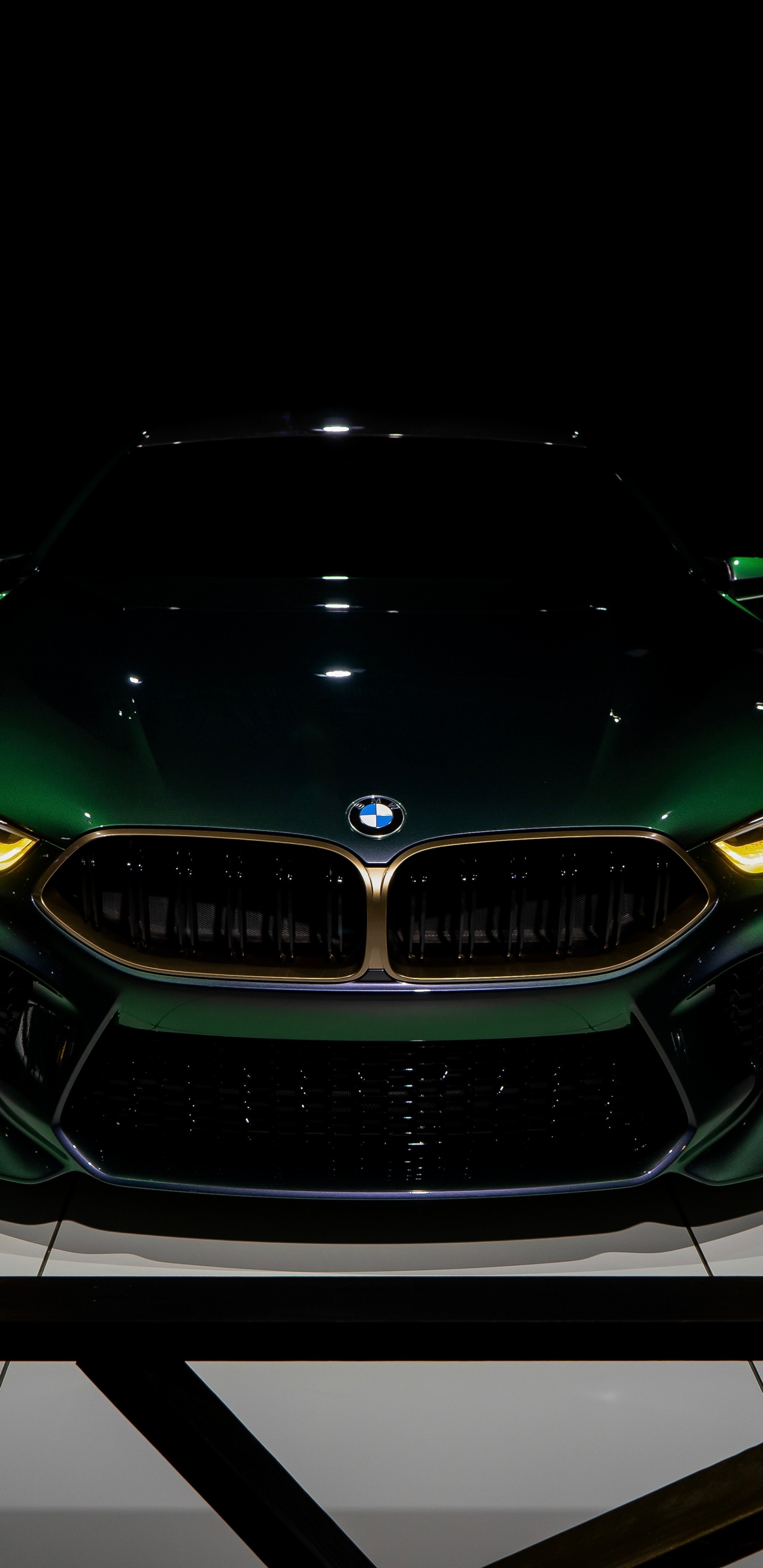 新宝马AG, 汽车展, 绿色的, 光, 个人的豪华轿车 壁纸 1440x2960 允许