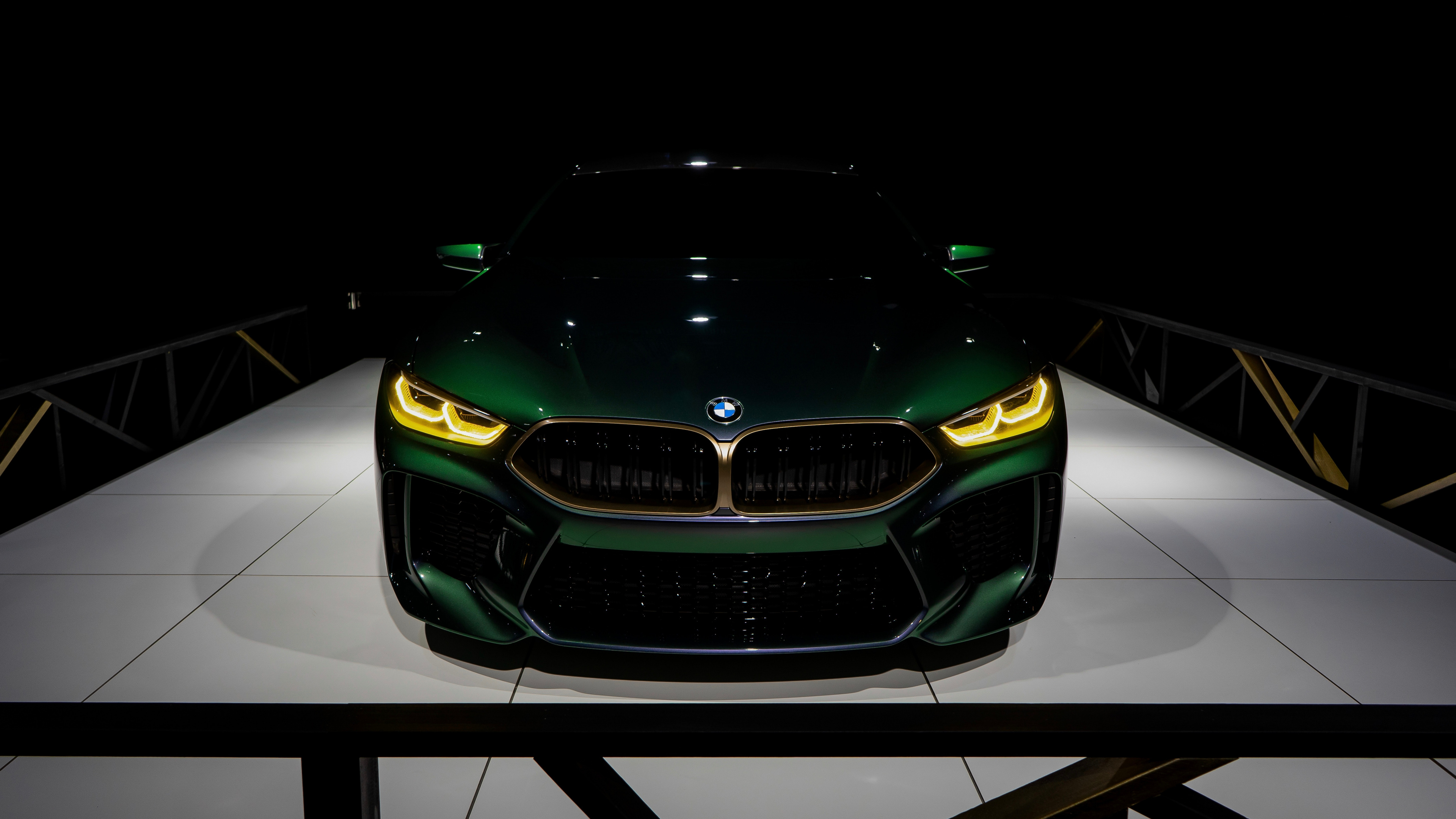 新宝马AG, 汽车展, 绿色的, 光, 个人的豪华轿车 壁纸 3840x2160 允许