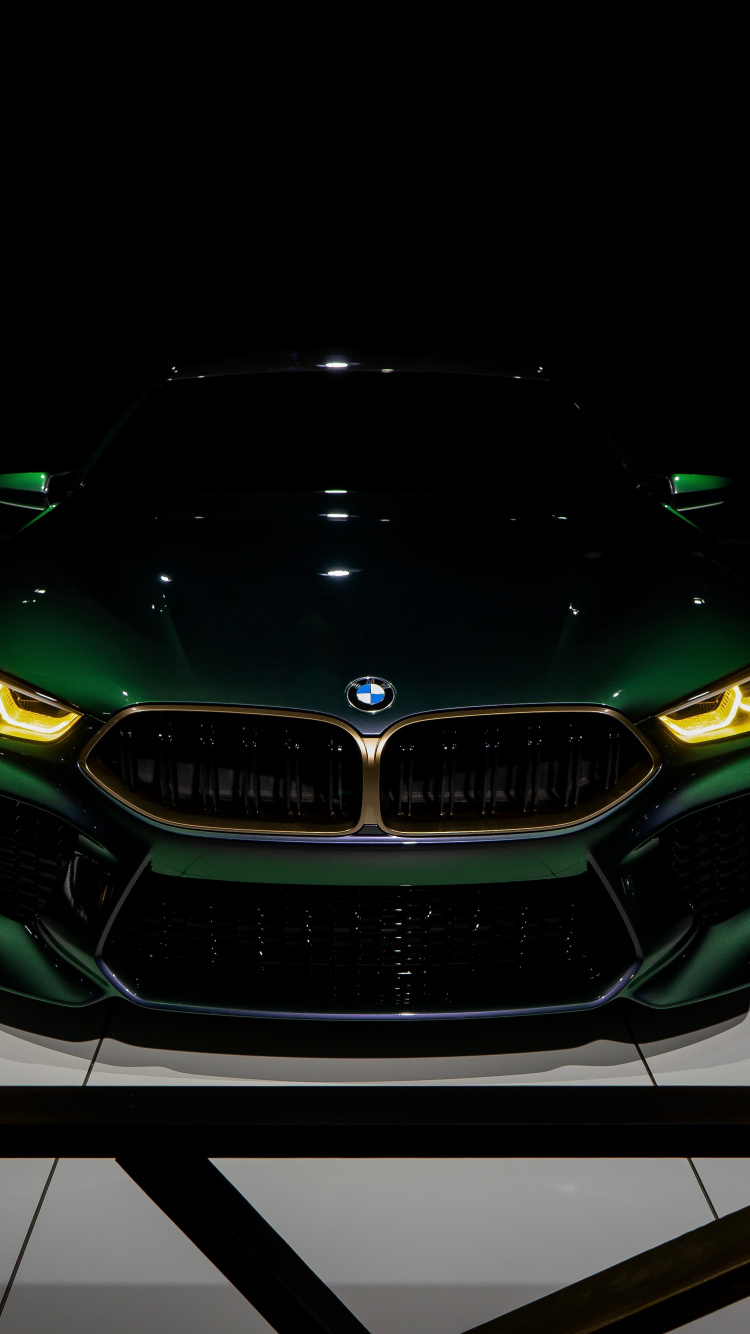 新宝马AG, 汽车展, 绿色的, 光, 个人的豪华轿车 壁纸 750x1334 允许