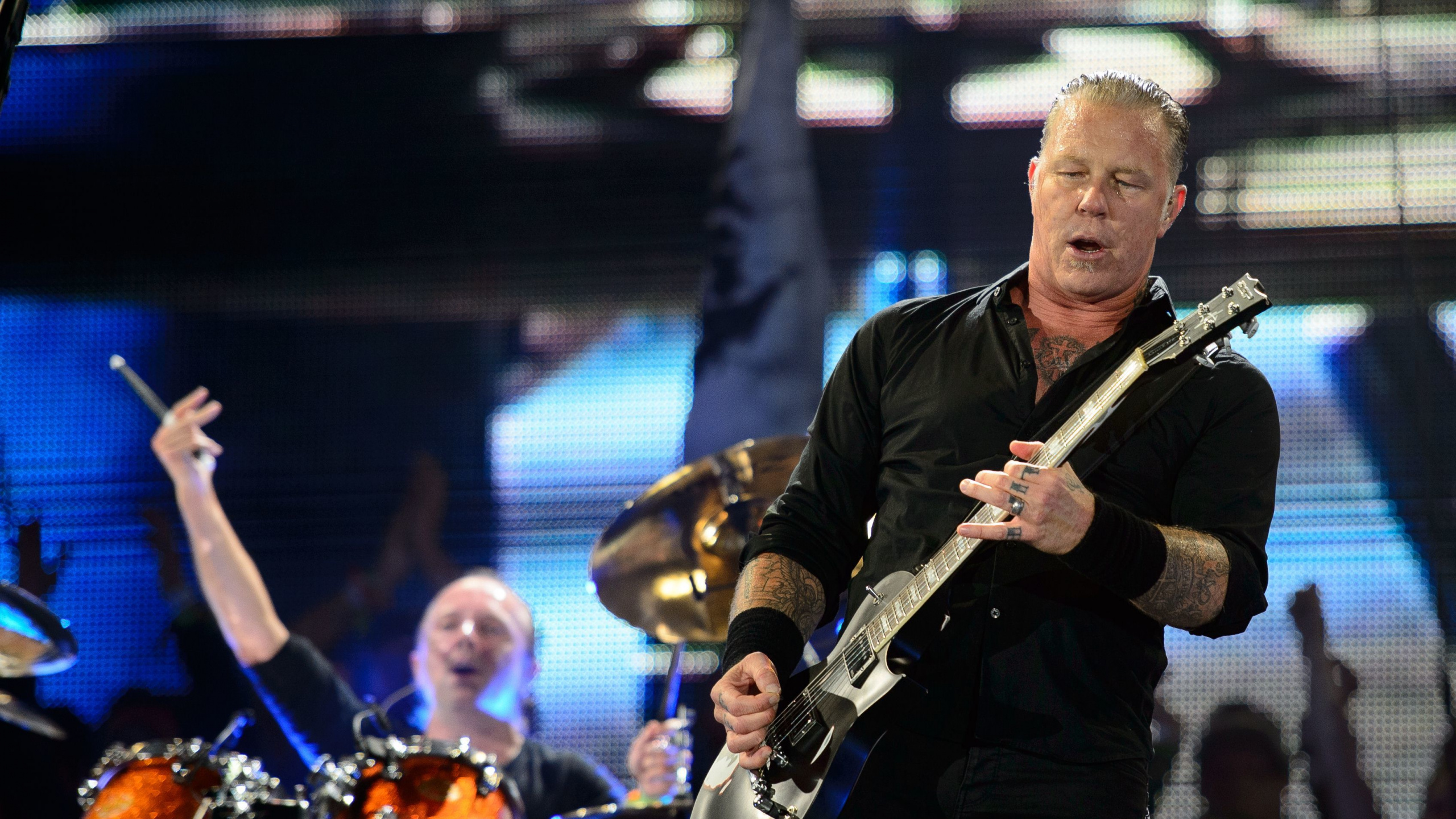 el Guitarrista, James Hetfield, Concierto, Metallica, Guitarra. Wallpaper in 2560x1440 Resolution