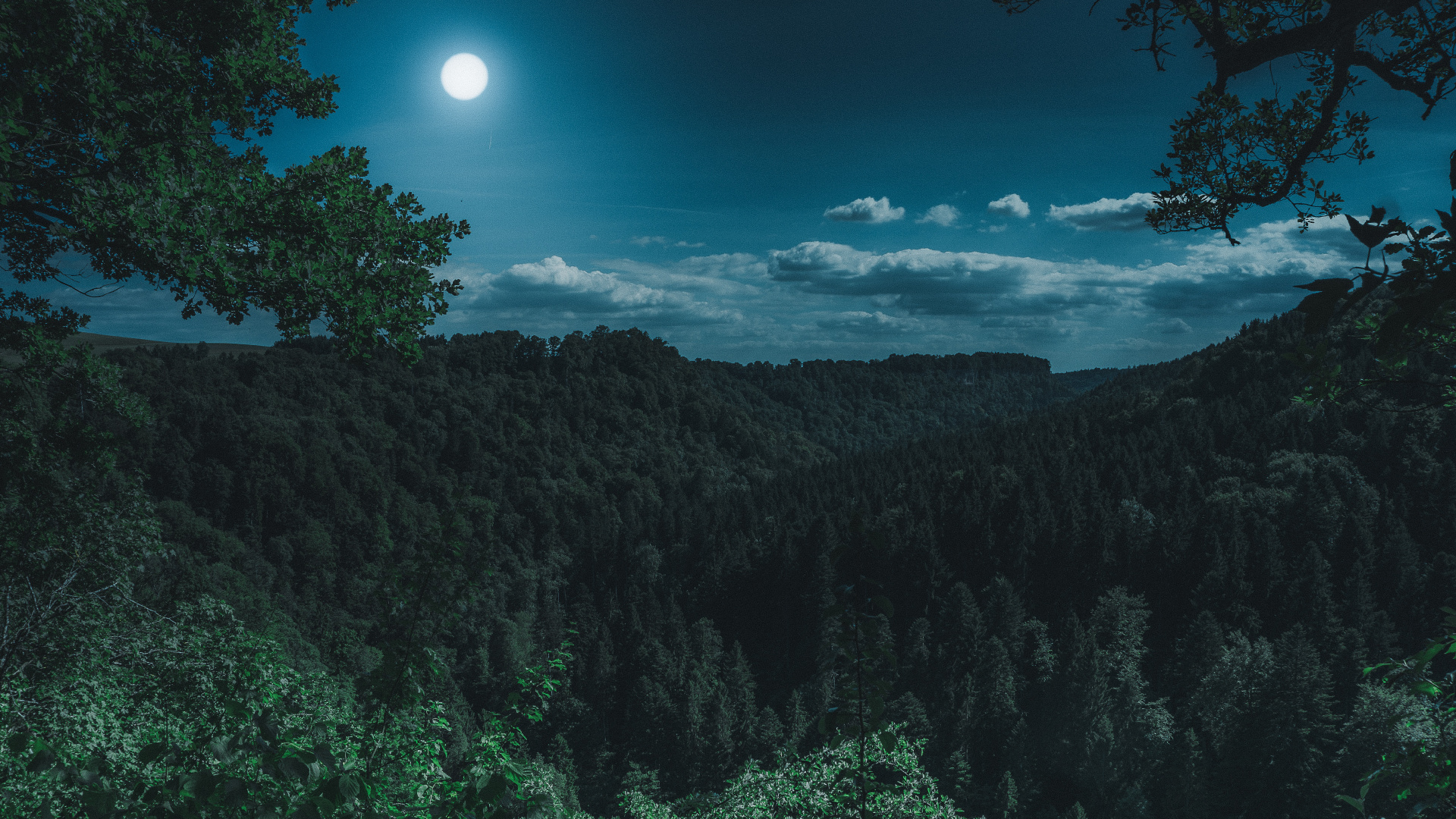 Terre, Pleine Lune, Nature, Blue, Lumière. Wallpaper in 1920x1080 Resolution