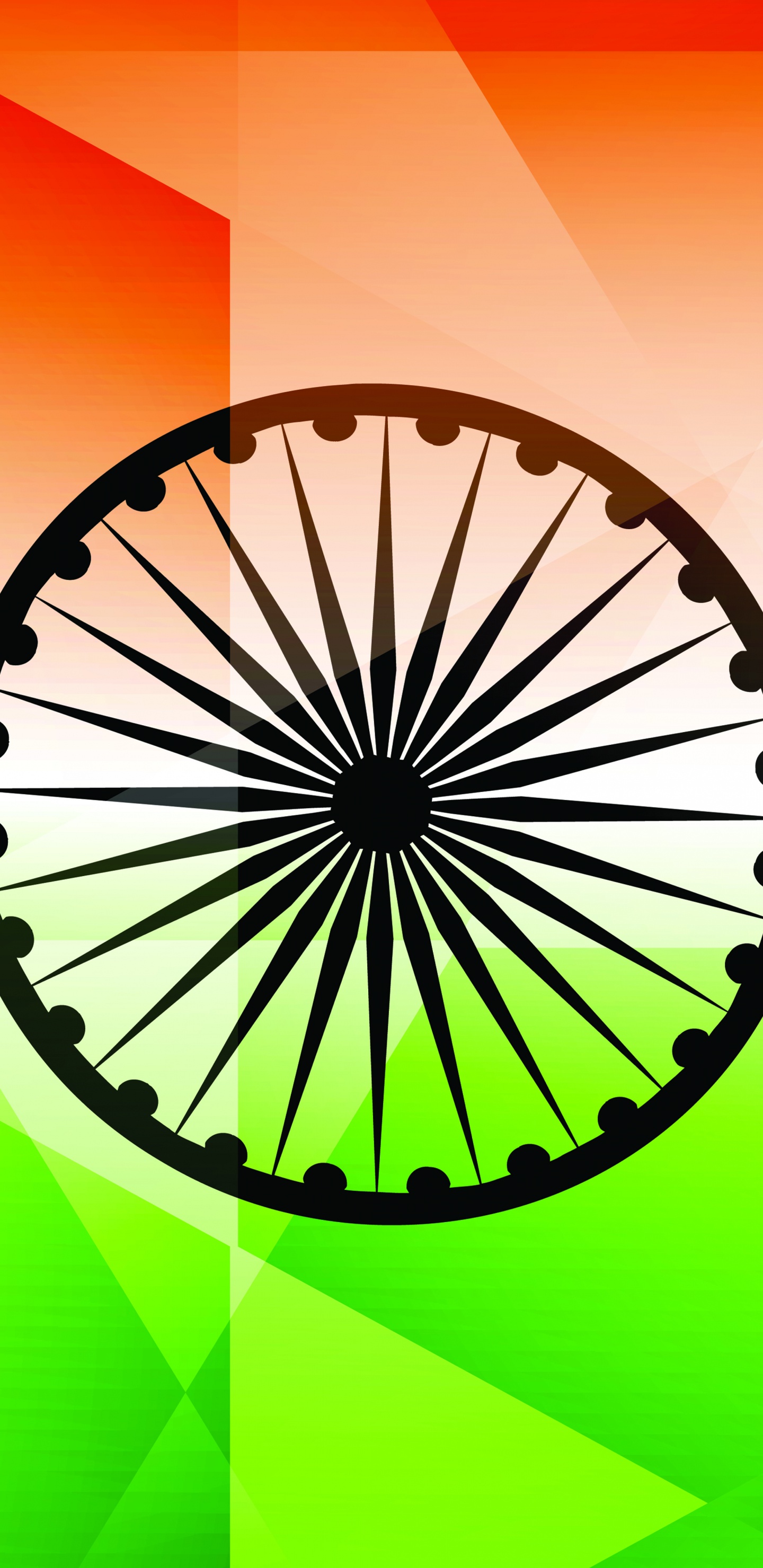 Lila Grüne Und Orange Abstrakte Illustration. Wallpaper in 1440x2960 Resolution