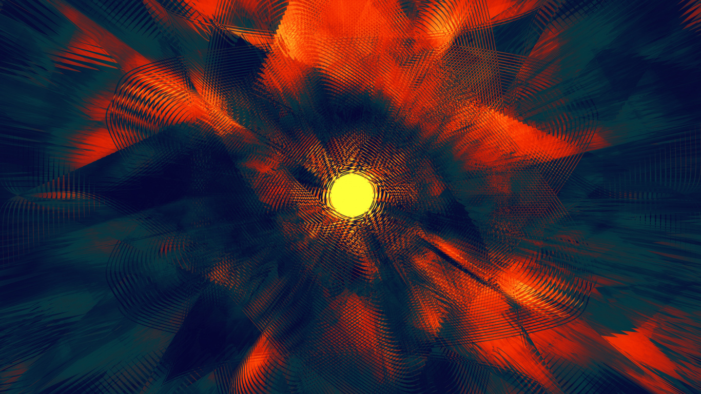 Peinture Abstraite Orange et Noire. Wallpaper in 1366x768 Resolution