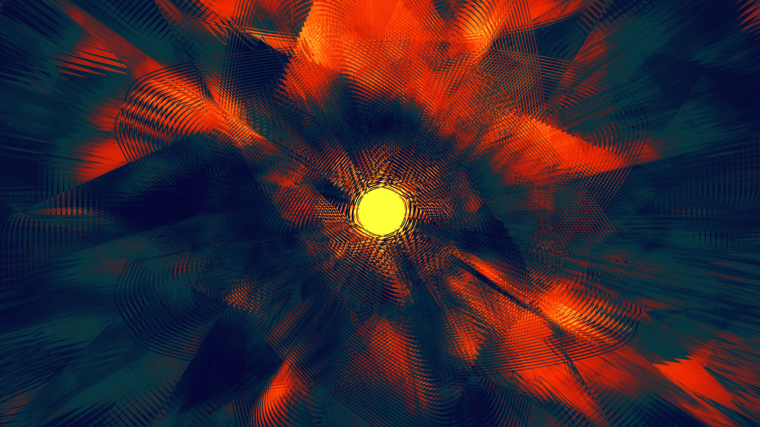 Pintura Abstracta Naranja y Negra. Wallpaper in 2560x1440 Resolution