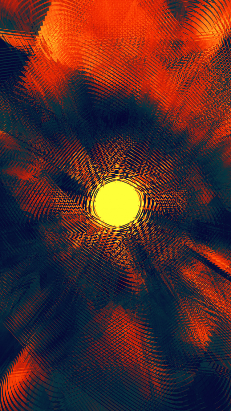 Orange and Black Abstract Painting. Wallpaper in 750x1334 Resolution