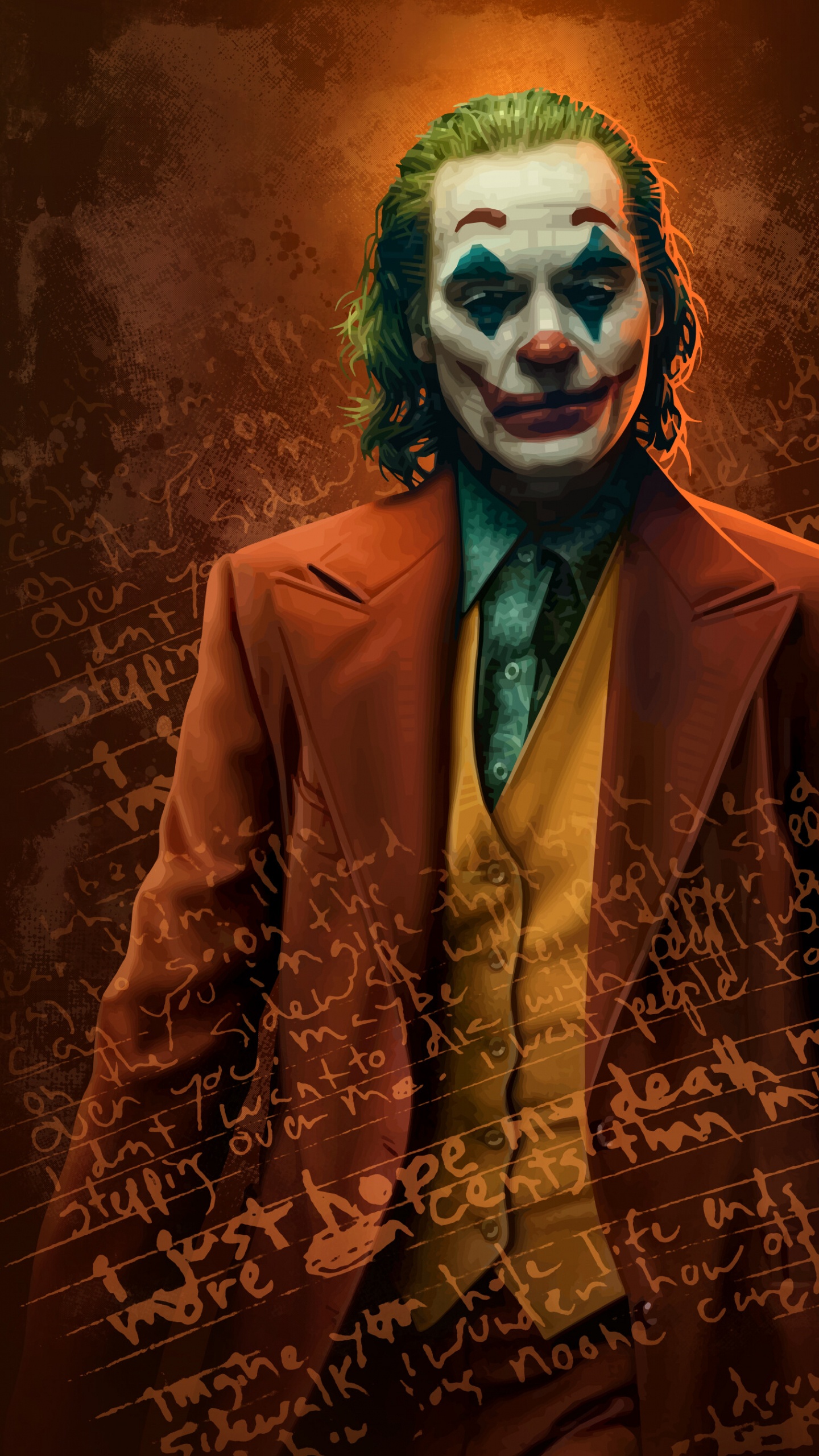 Joker, Joaquin Phoenix, Harley Quinn, Batman, Costume. Wallpaper in 1440x2560 Resolution