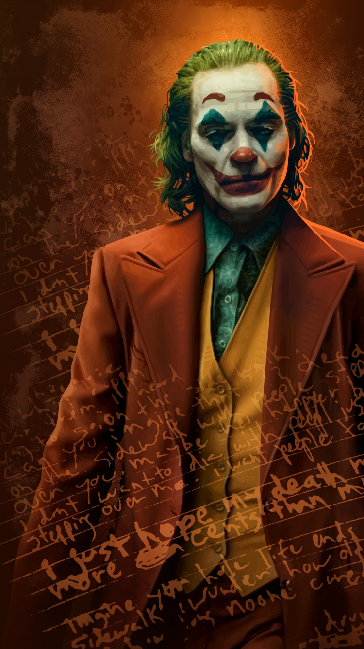 Joker, Joaquin Phoenix, Harley Quinn, Batman, Kostüm. Wallpaper in 750x1334 Resolution