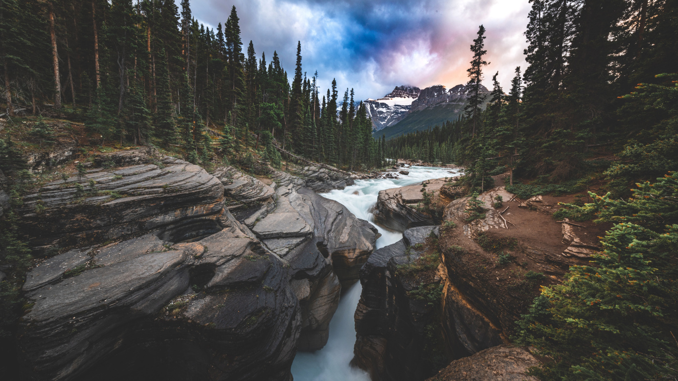 Banff National Park, Yoho-Nationalpark Von Kanada, Bow-River-Trail, Cloud, Wasser. Wallpaper in 1366x768 Resolution