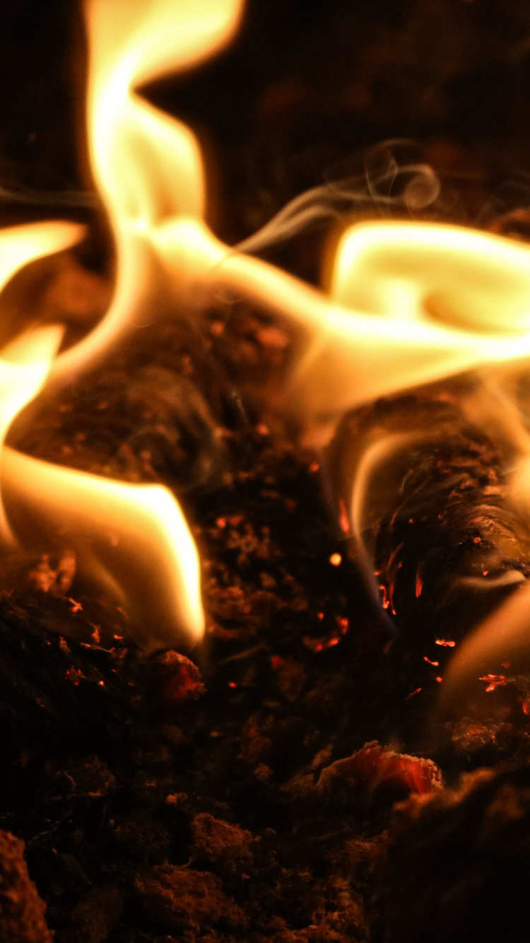 Fire in The Dark During Night Time. Wallpaper in 750x1334 Resolution
