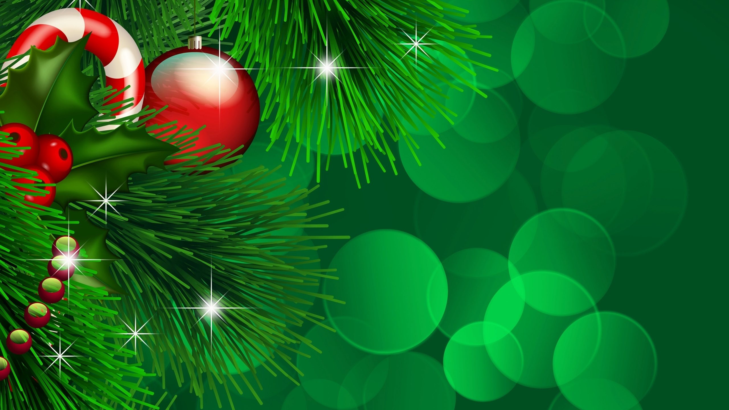 Neujahr, Weihnachten, Christmas Ornament, Gr, Baum. Wallpaper in 2560x1440 Resolution