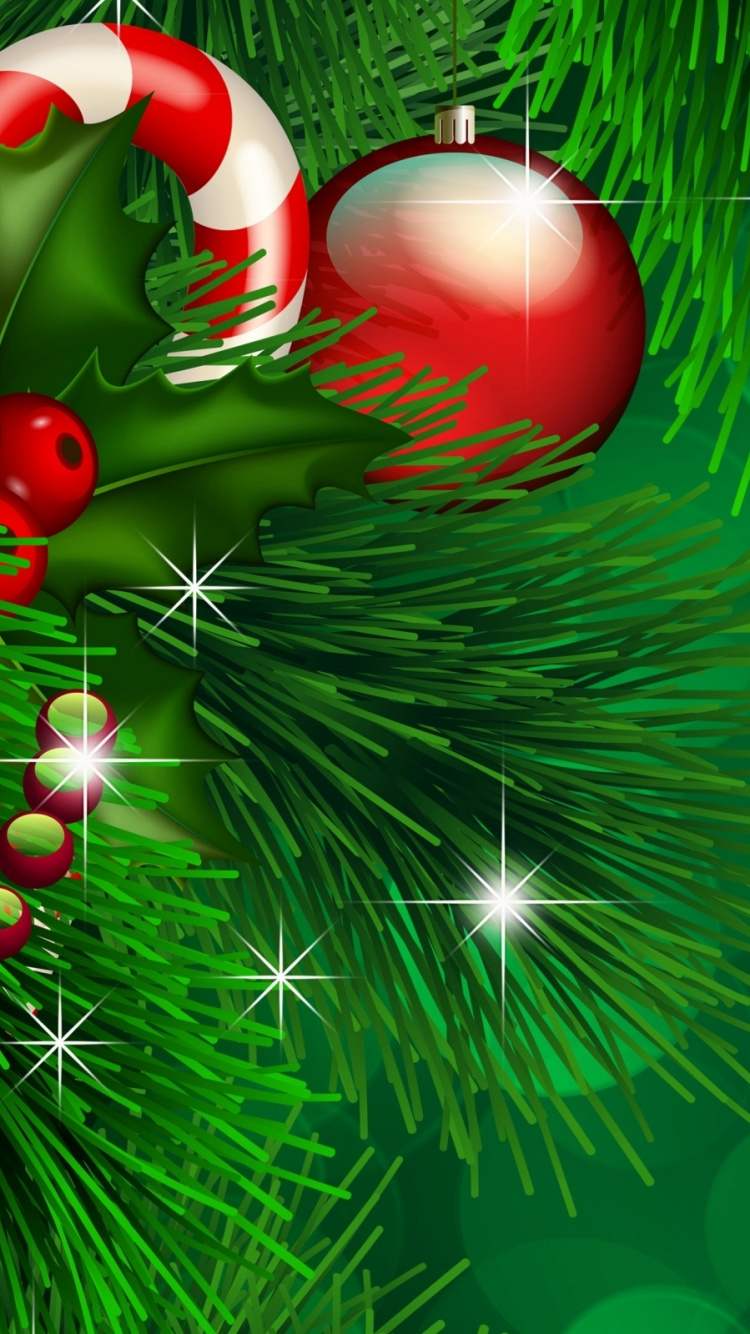 Neujahr, Weihnachten, Christmas Ornament, Gr, Baum. Wallpaper in 750x1334 Resolution