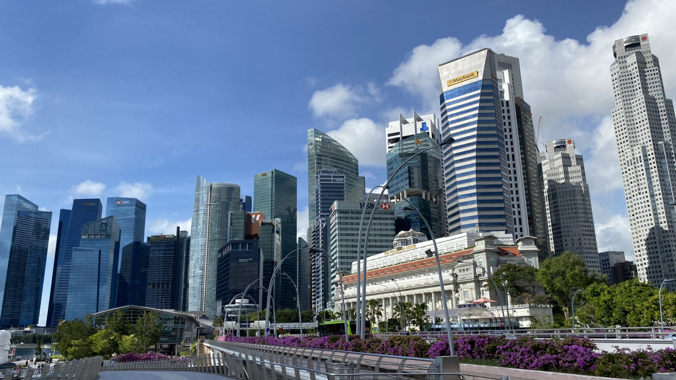 Singapour, Tour de Bloc, la Journée, Zone Urbaine, Gratte-ciel. Wallpaper in 1366x768 Resolution
