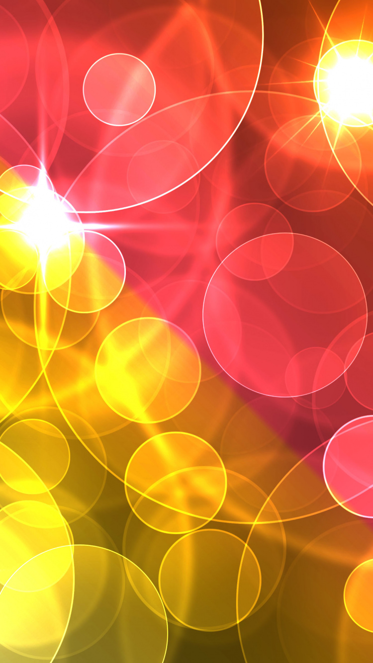 Red and Yellow Lights Illustration. Wallpaper in 750x1334 Resolution