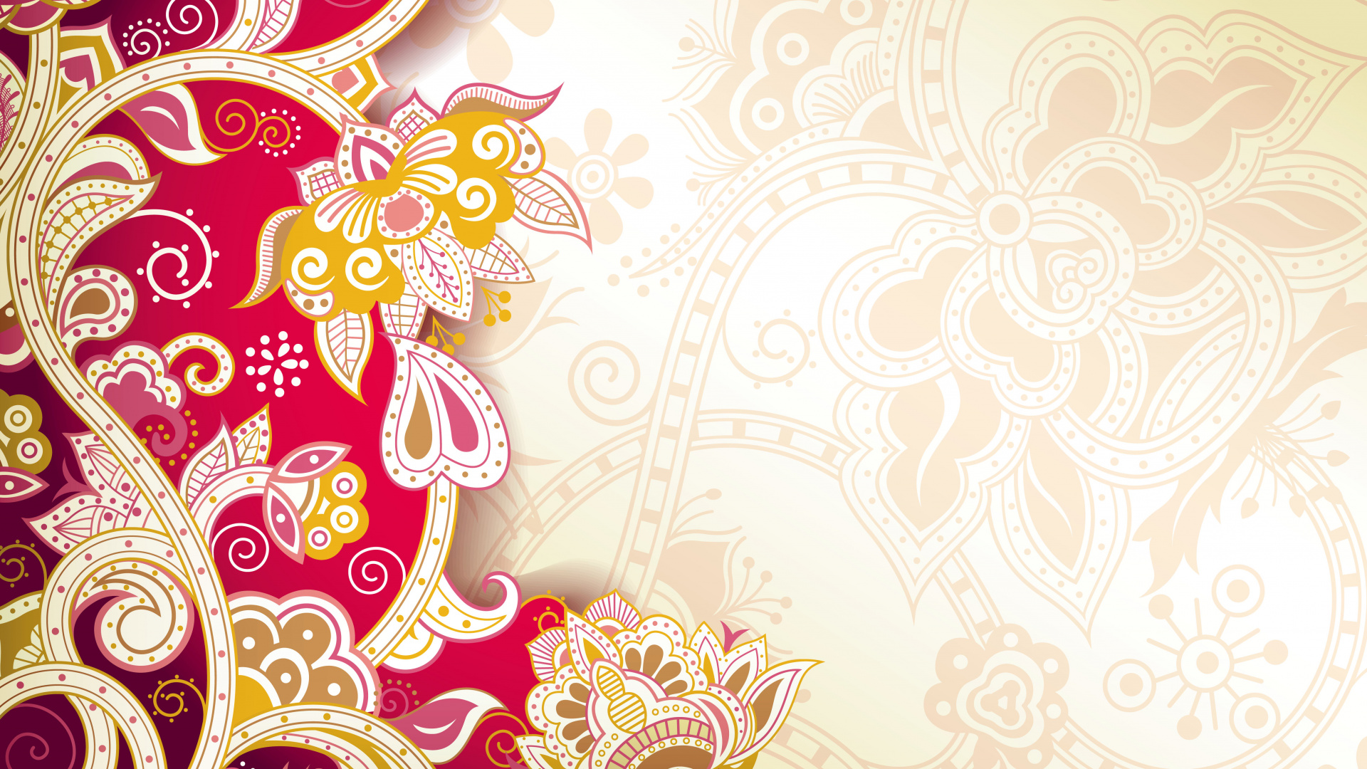 Diseño Floral Rojo y Blanco. Wallpaper in 1920x1080 Resolution