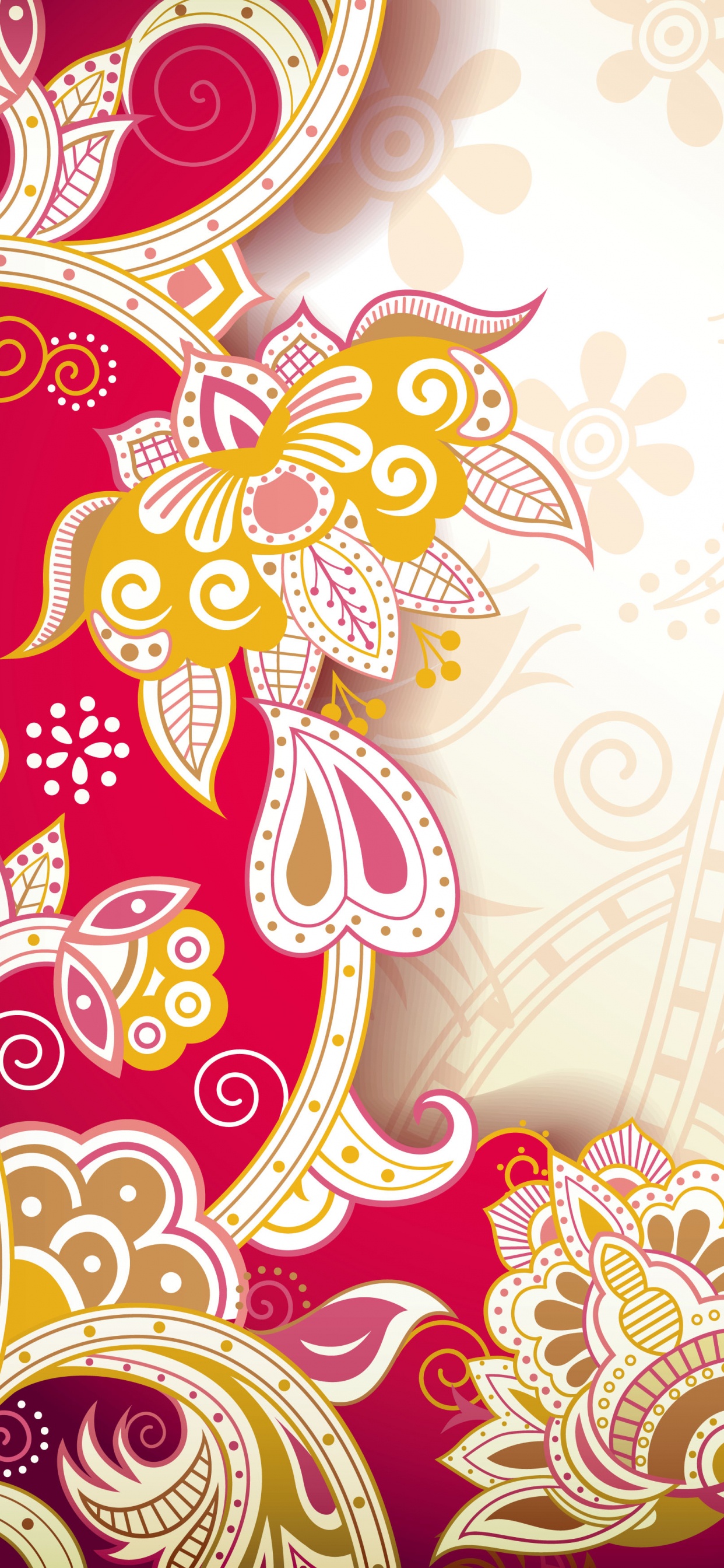 Red and White Floral Design. Wallpaper in 1242x2688 Resolution