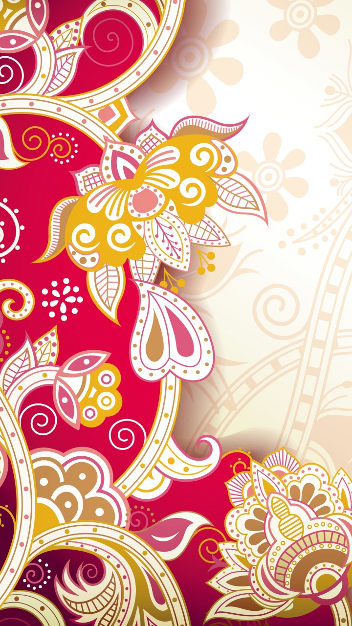 Red and White Floral Design. Wallpaper in 720x1280 Resolution