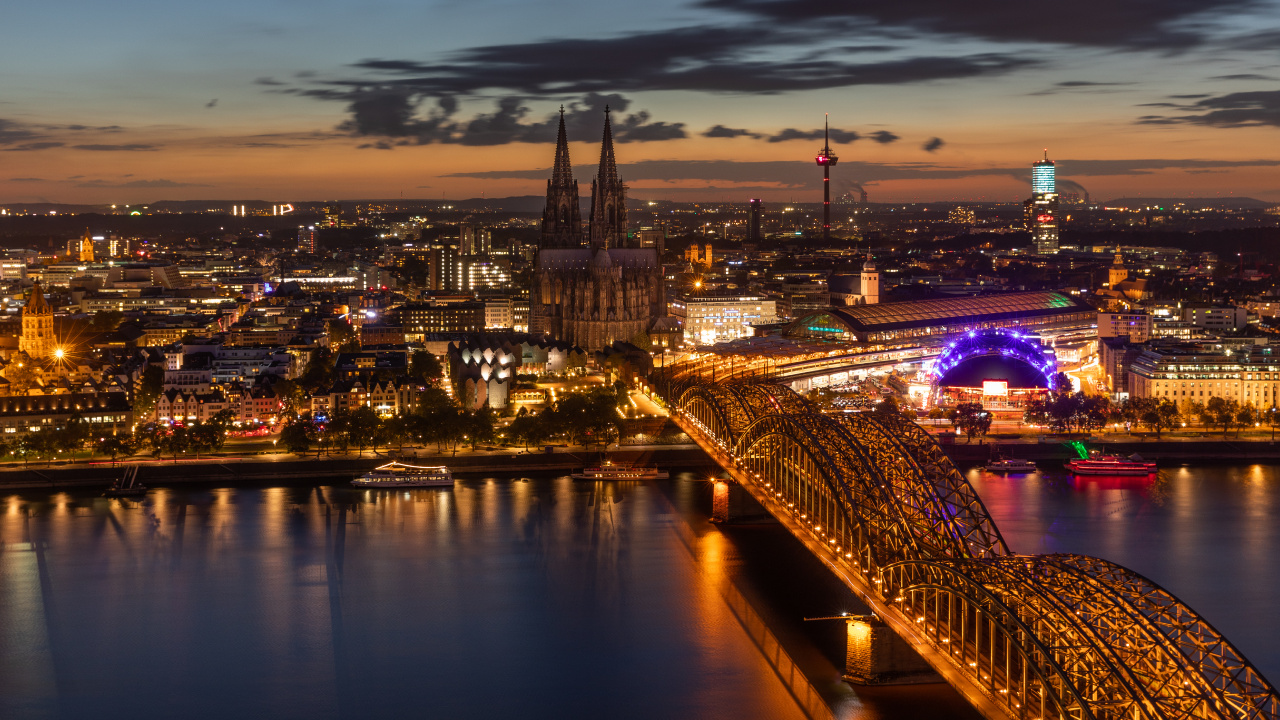 Download 1280x720 Wallpaper City Skyline During Night Time City Skyline During Night Time. Wallpaper in 1280x720 Resolution