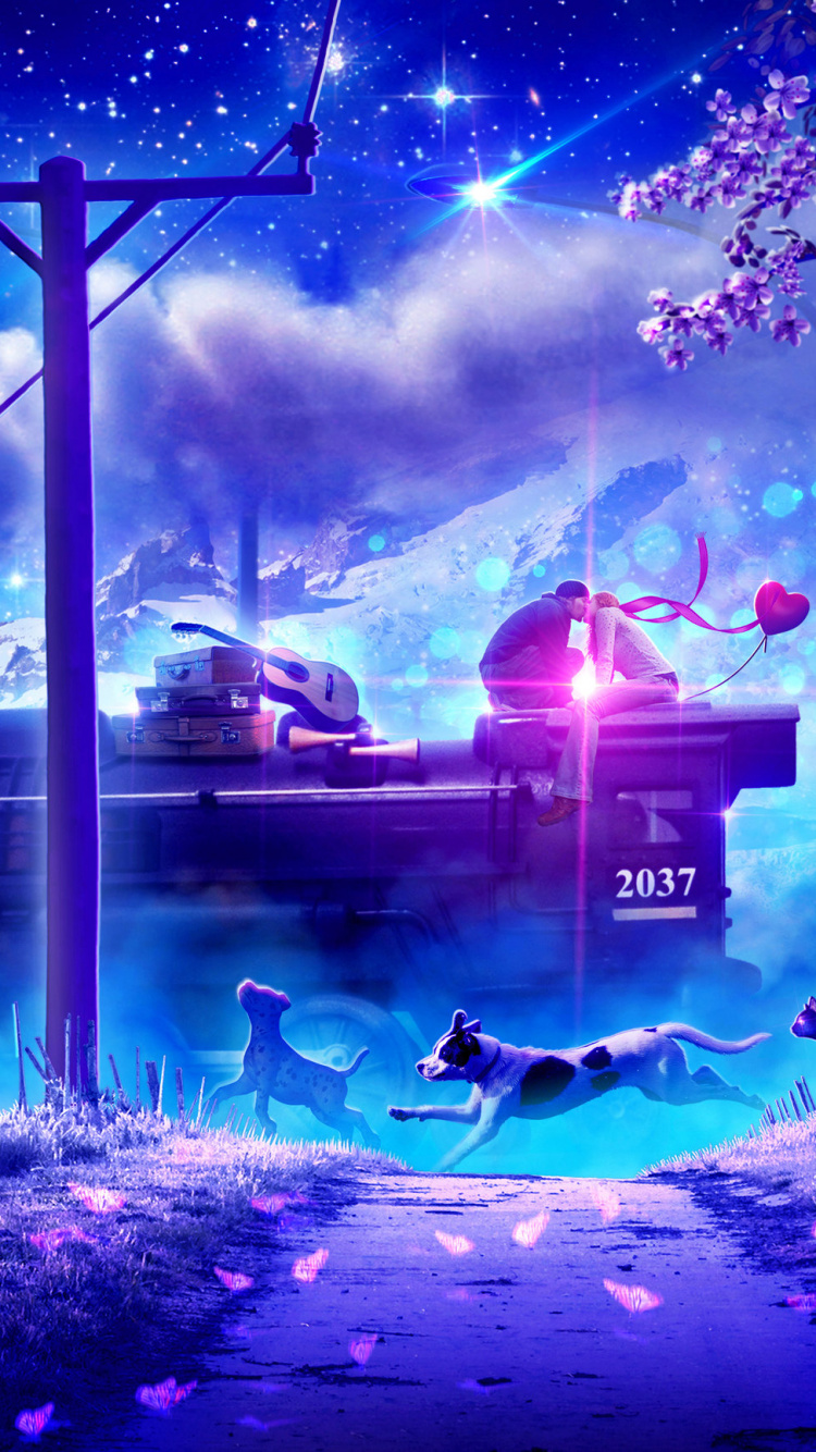 Graphisme, Espace, Illustration, Graphique, Nuit. Wallpaper in 750x1334 Resolution