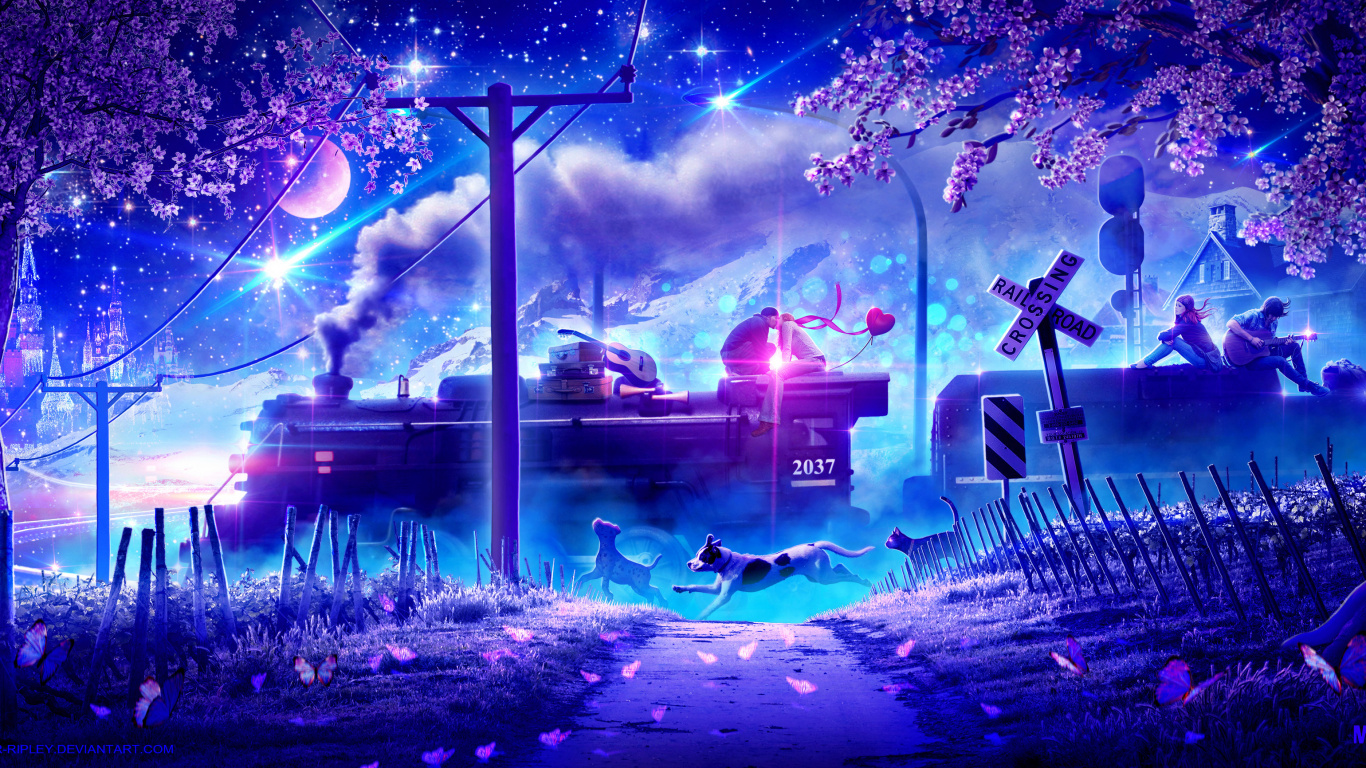 Grafik-design, Electric Blue, Raum, Illustration, Bühne. Wallpaper in 1366x768 Resolution