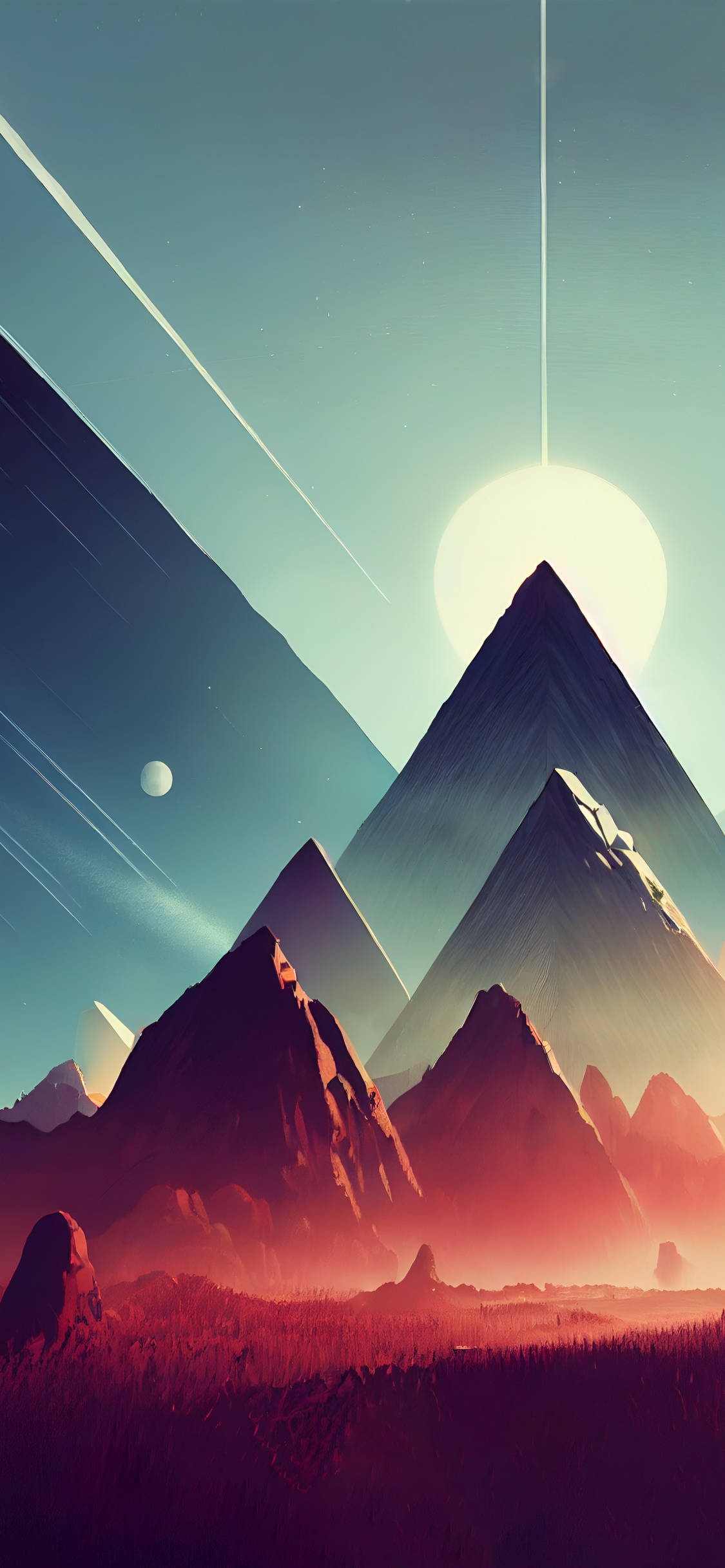 Atmosphäre, Ökoregion, Naturlandschaft, Afterglow, Sonnenlicht. Wallpaper in 1125x2436 Resolution