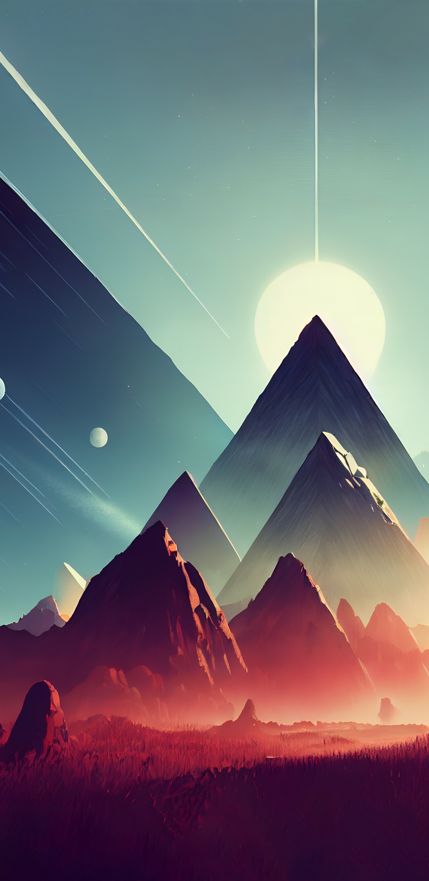 Atmosphäre, Ökoregion, Naturlandschaft, Afterglow, Sonnenlicht. Wallpaper in 1440x2960 Resolution