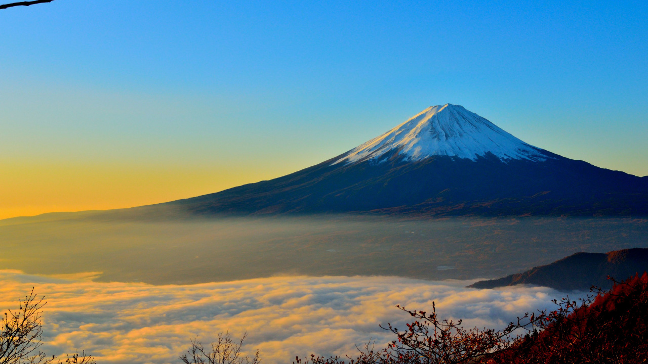 富士山, 多山的地貌, 成层, 荒野, 高地 壁纸 1280x720 允许