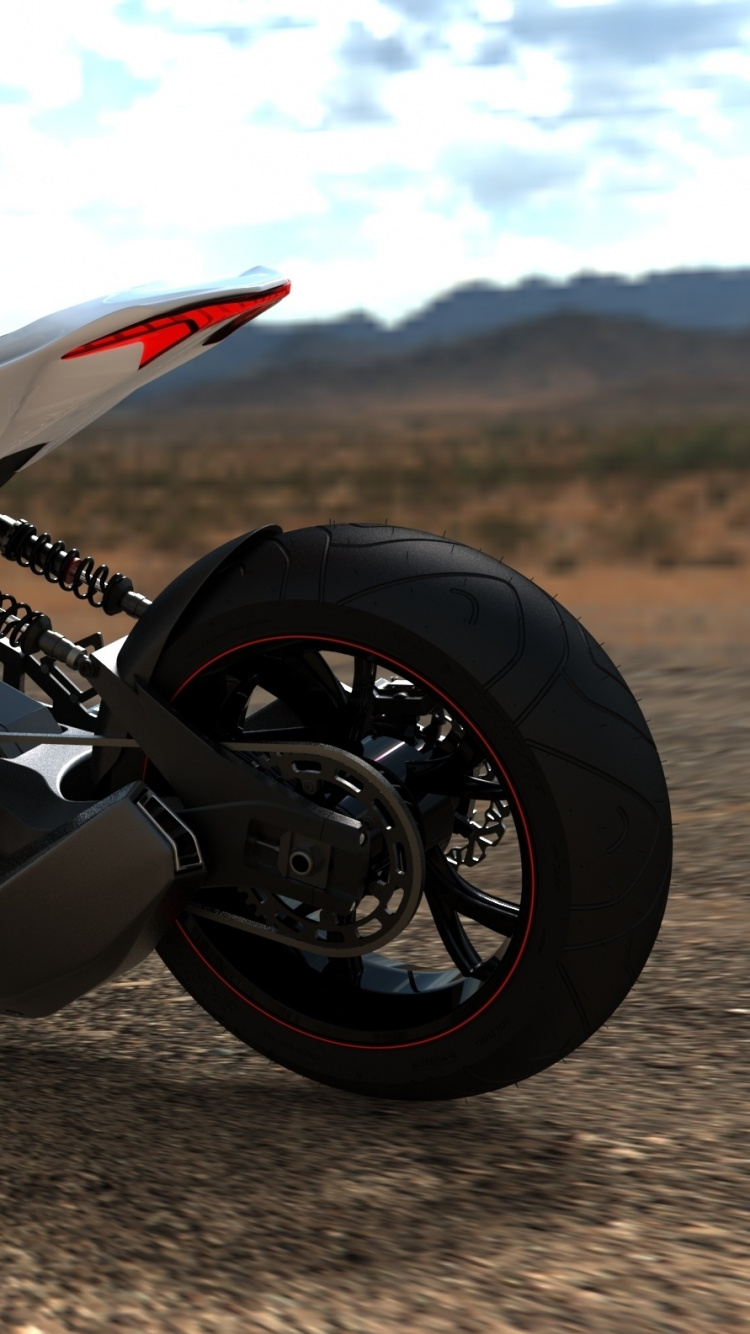 White and Black Sports Bike on Brown Sand During Daytime. Wallpaper in 750x1334 Resolution