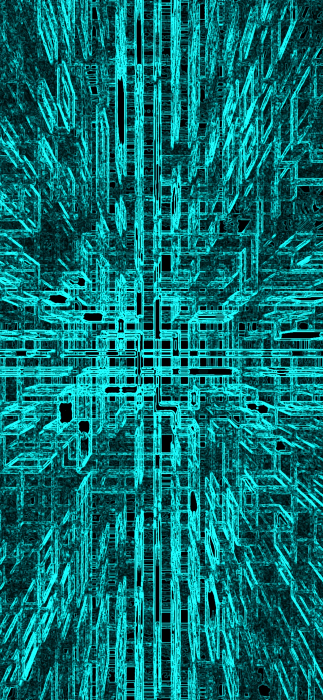 绿色的, 对称, 艺术, 电蓝色的, 电子 壁纸 1125x2436 允许