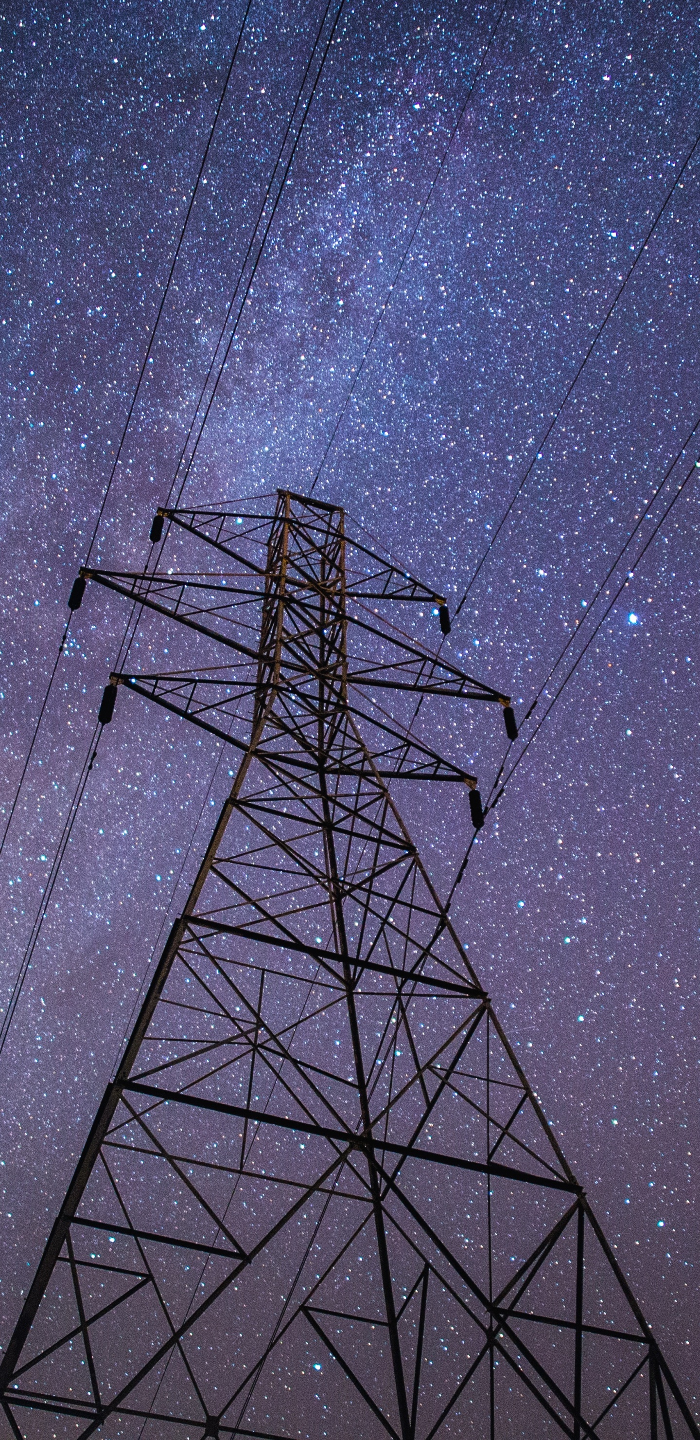 Black Metal Tower Under Blue Sky. Wallpaper in 1440x2960 Resolution
