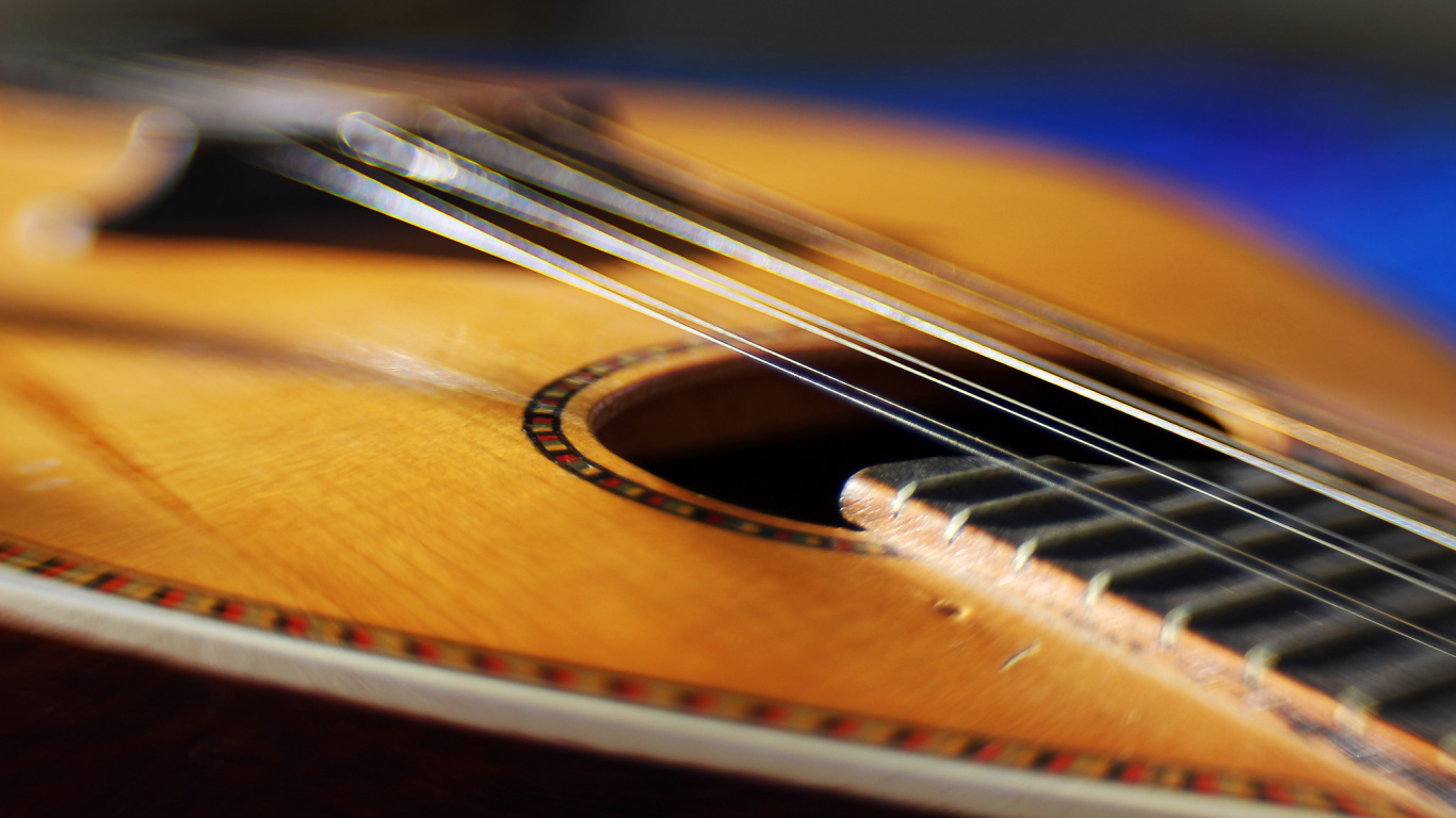 Close Up, Acoustic Guitar, Guitar, Electric Guitar, Double Bass. Wallpaper in 1366x768 Resolution