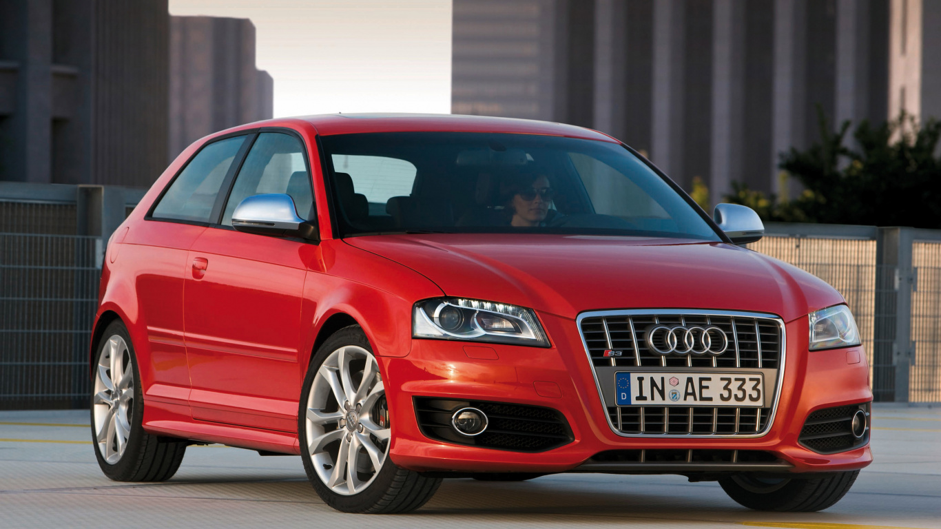 Rot Audi a 4 Limousine. Wallpaper in 1366x768 Resolution