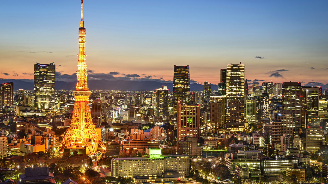 Eiffel Tower in Paris During Night Time. Wallpaper in 1366x768 Resolution