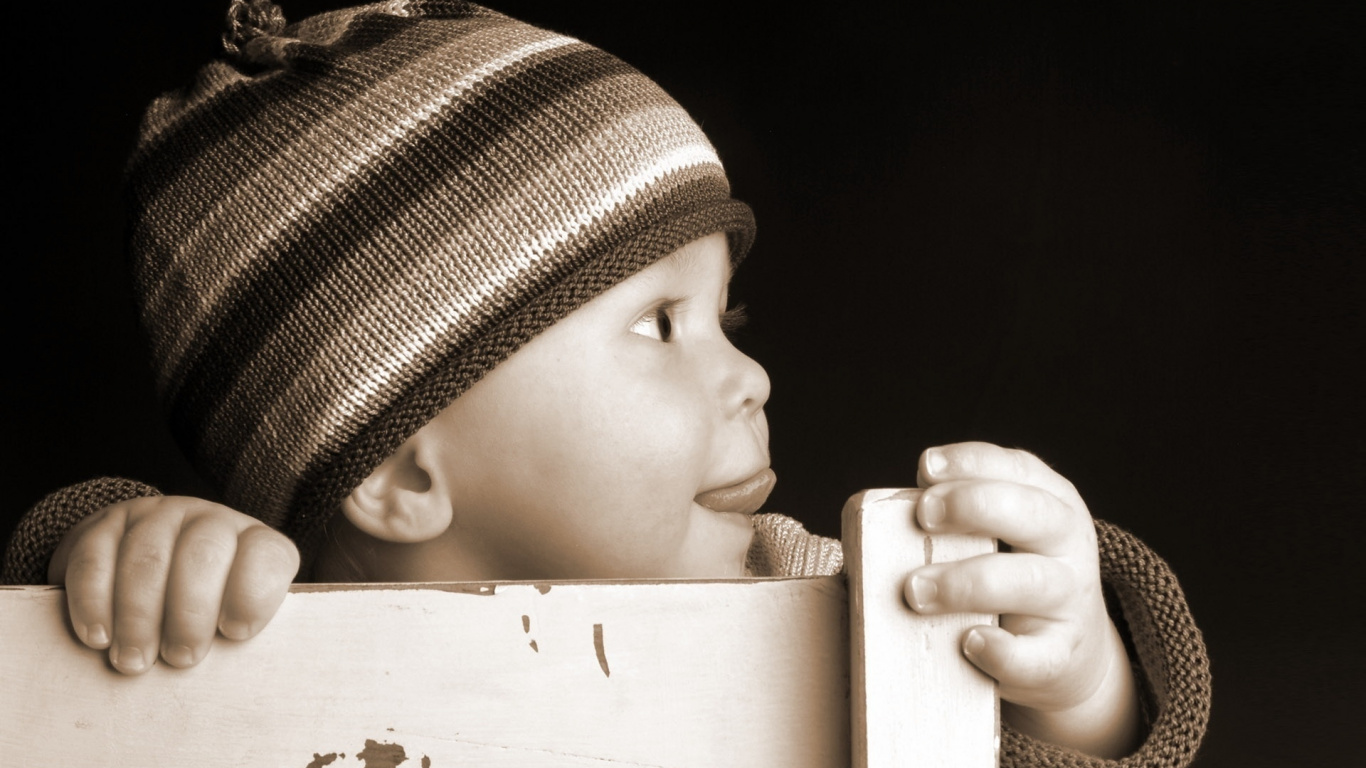 Child, Finger, Beanie, Infant, Girl. Wallpaper in 1366x768 Resolution
