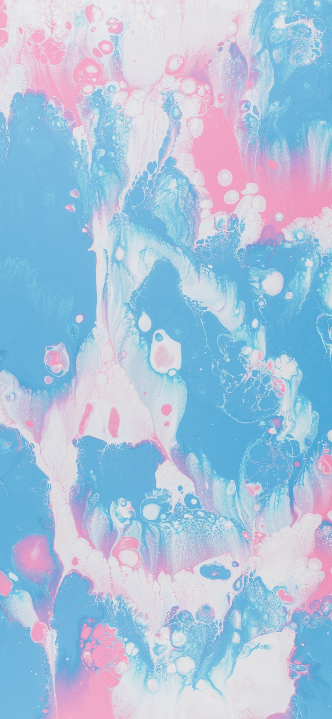 Peinture Abstraite Bleue et Rose. Wallpaper in 1125x2436 Resolution