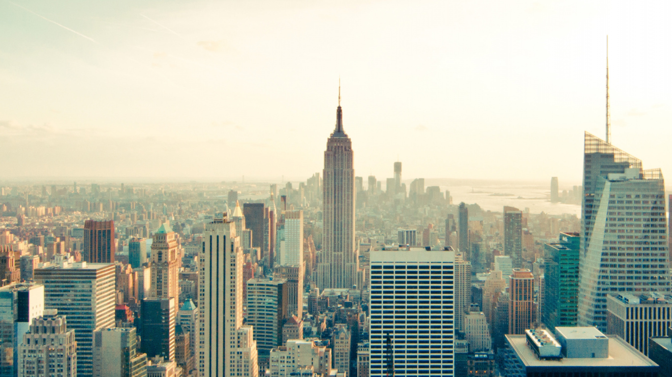 Aerial View of City Buildings During Daytime. Wallpaper in 1366x768 Resolution
