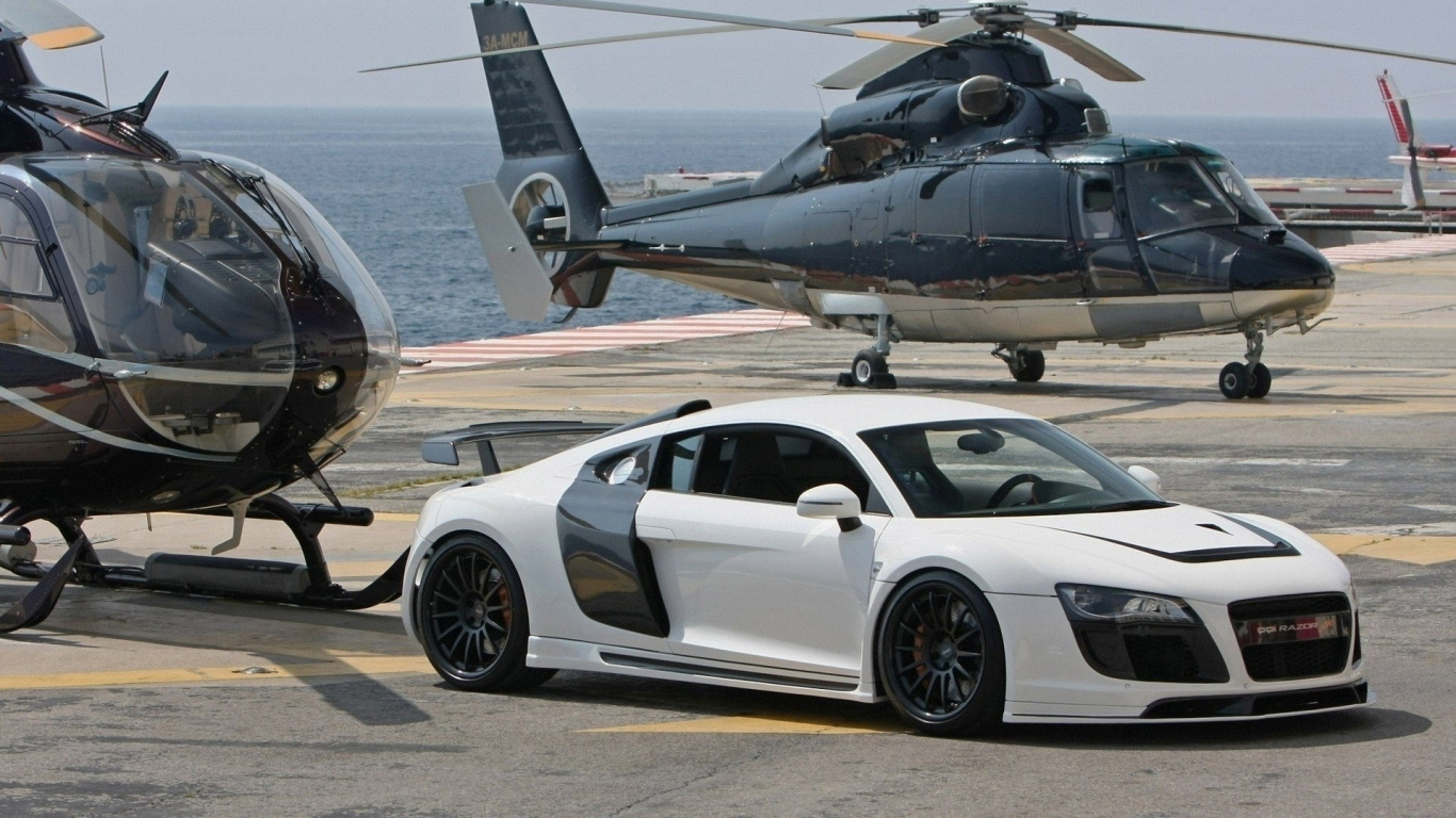 White Porsche 911 on Gray Pavement. Wallpaper in 1366x768 Resolution